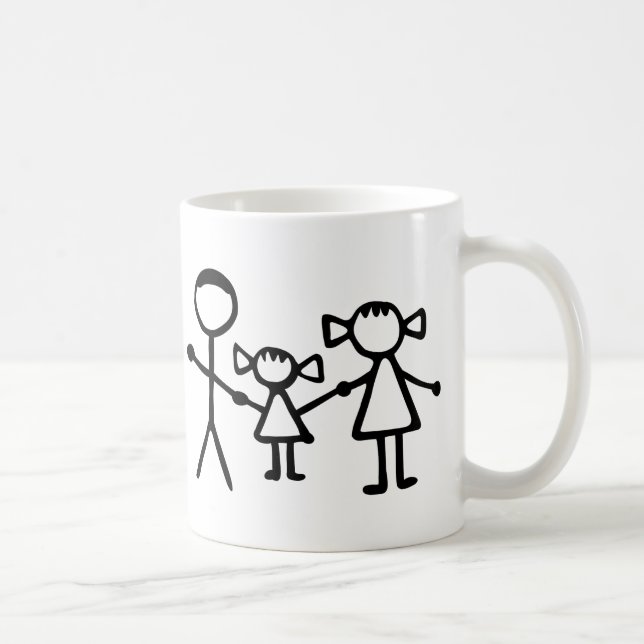 Stickman Familie Kaffeetasse (Rechts)