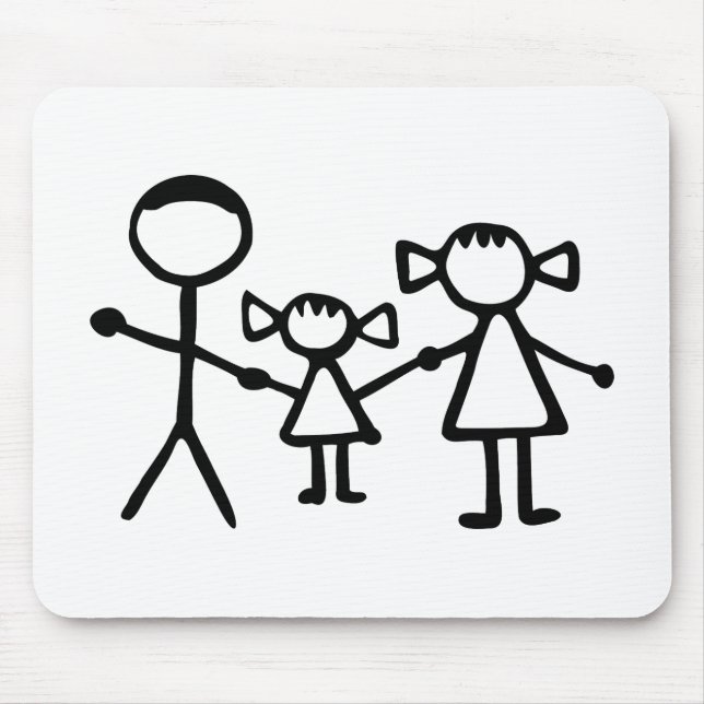 Stickman Familie Mousepad (Vorne)