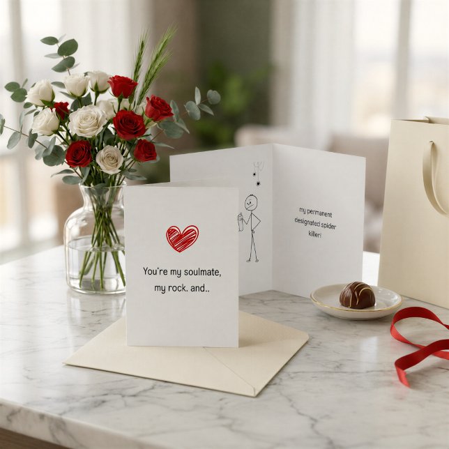 Stickman Funny Modern Spider Joke Valentinstag Karte (Von Creator hochgeladen)