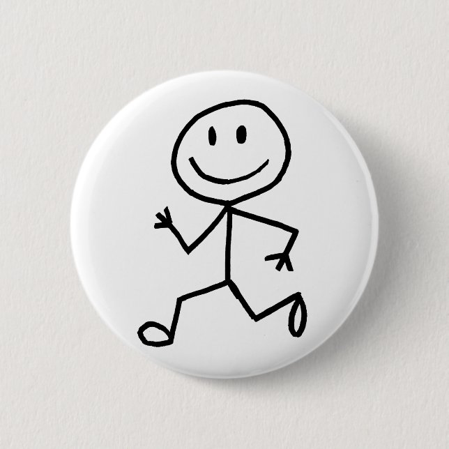Stickman Läufer Button (Vorderseite)