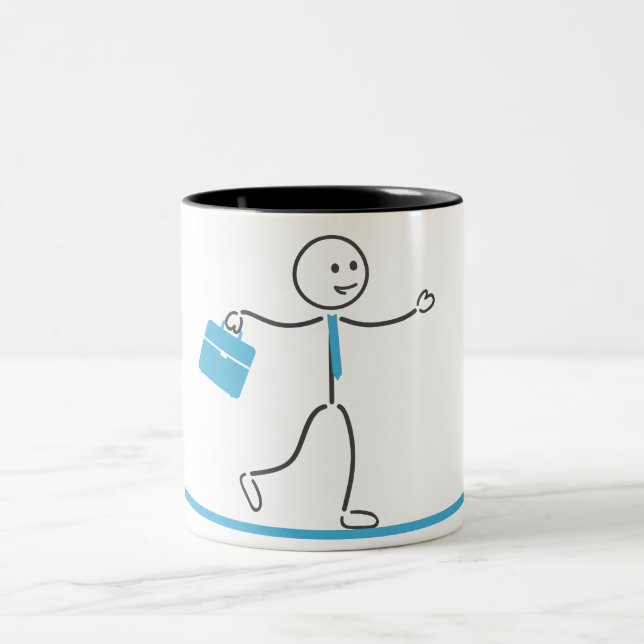 Stickman Mitarbeiter Walking Design Tasse (Mittel)