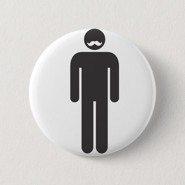 Stickman Moustache Button (Vorderseite)