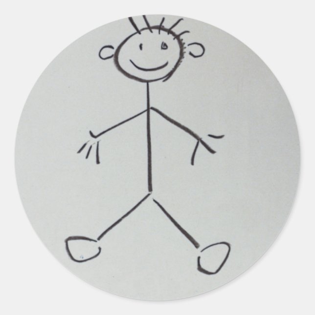 Stickman Runder Aufkleber (Vorderseite)