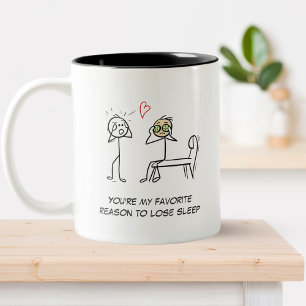 Stickman Spaß Zitat Gesichtsfeuer Valentinstag Zweifarbige Tasse
