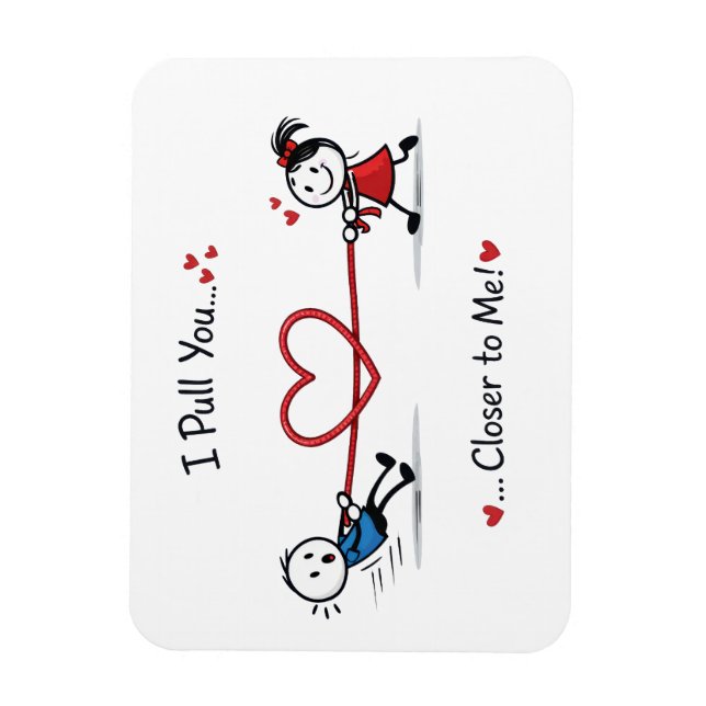 Stickman Tauziehen der Liebe Magnet (Vertikal)