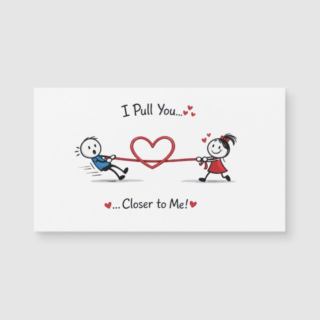 Stickman Tug of Love Magnetkarte (Vorderseite)