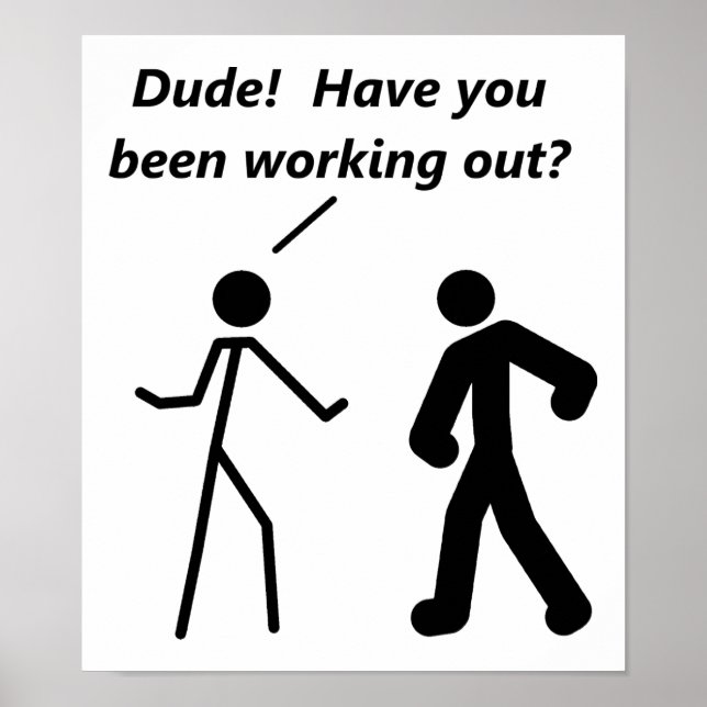 Stickman Workout Funny Poster (Vorne)