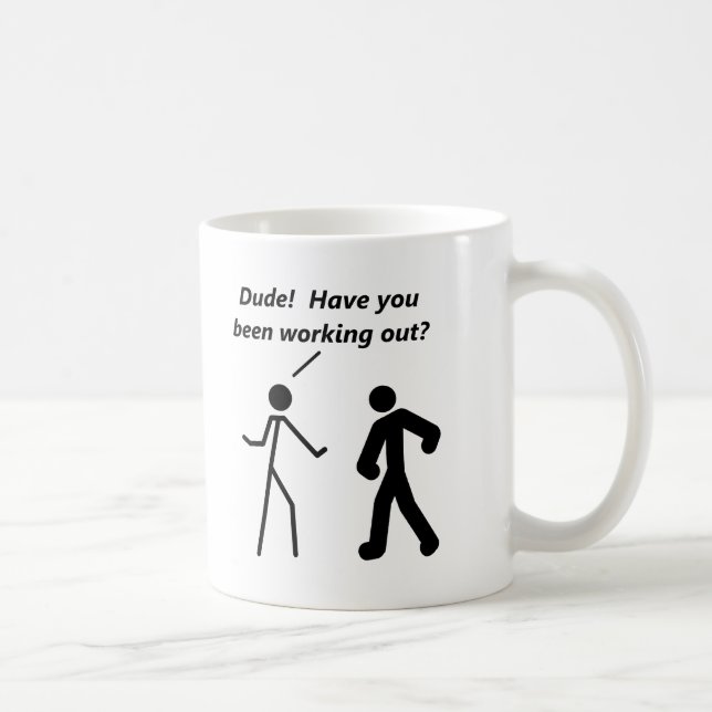 Stickman Workout Lustiger Becher Kaffeetasse (Rechts)