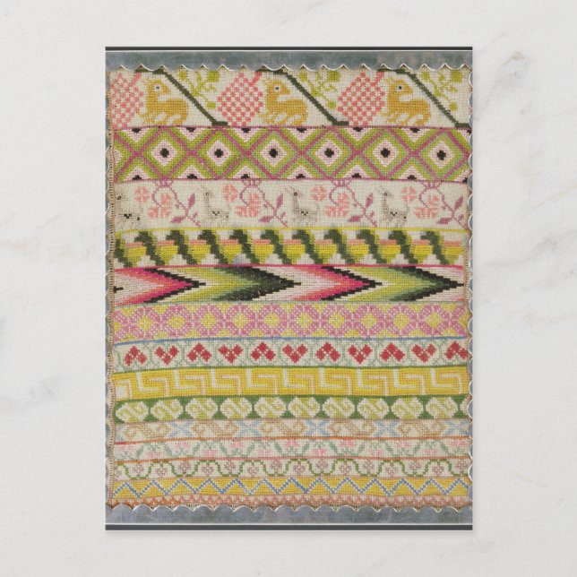 Stickmustertücher Postkarte (Vorderseite)