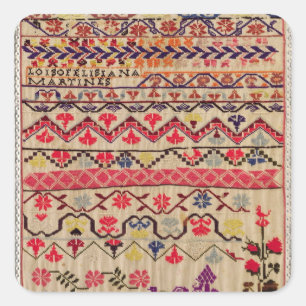 Stickmustertücher Quadratischer Aufkleber