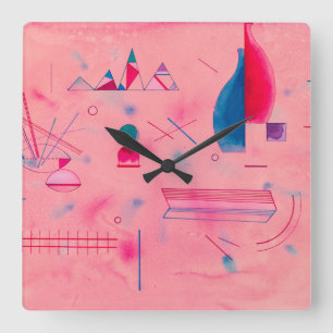 Sticks, The Rose, 1933 von Wassily Kandinsky Quadratische Wanduhr