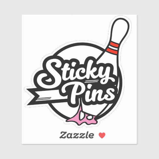 "Sticky Buttons" Bowling Team Logo Aufkleber (Blatt)