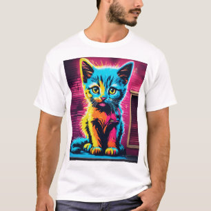 Sticky Kitty–Vibrantes Graffiti-Logo-T-Shirt in sc T-Shirt