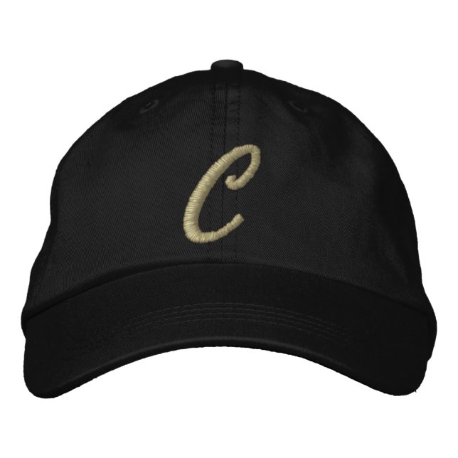 Sticky Monogram Letter C Initial Bestickte Baseballkappe (Vorderseite)