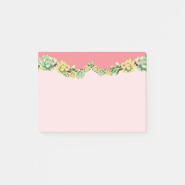 Sticky Notes Bohemisch Cactus succulents Dessert C Post-it Klebezettel (Vorderseite)
