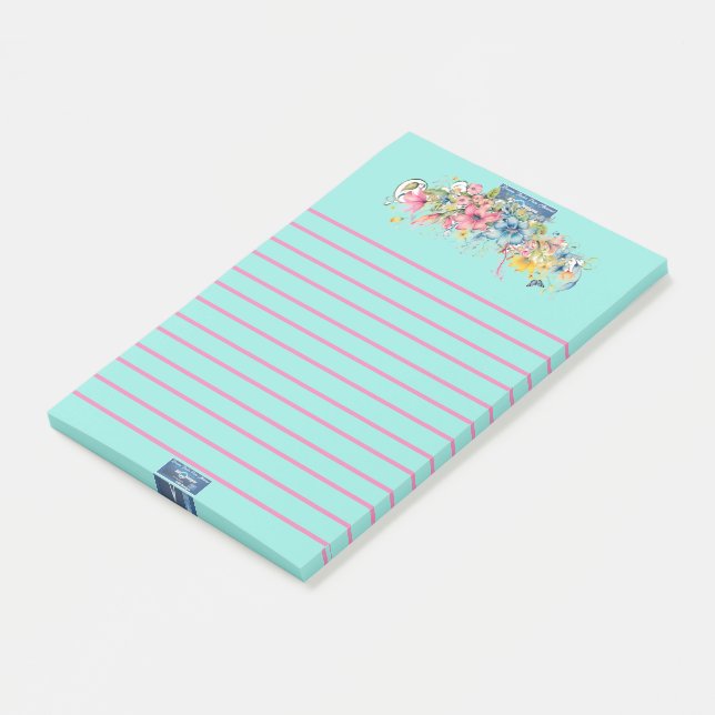 Sticky Notes (floral Blue Notes)RFPMDesign ©️ 2024 Post-it Klebezettel (angewinkelt)