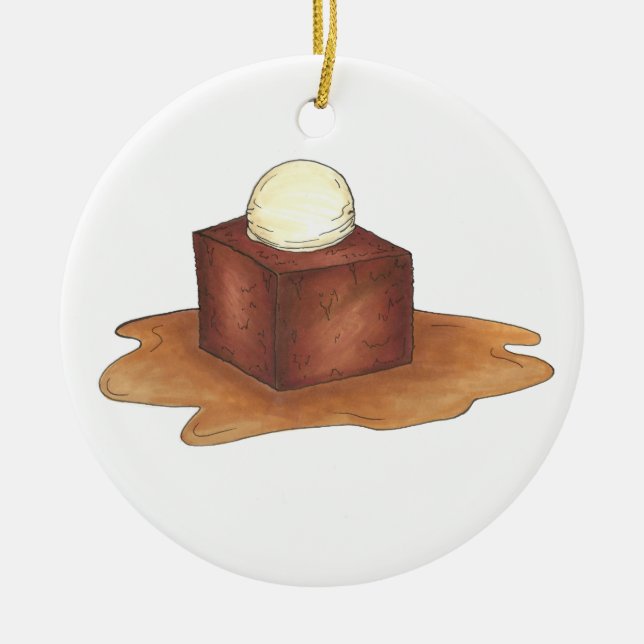 Sticky Toffee Pudding British Dessert Feinschmecke Keramikornament (Vorne)