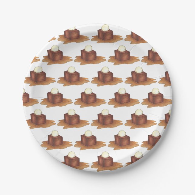 Sticky Toffee Pudding UK British Food Dessert Pappteller (Vorderseite)