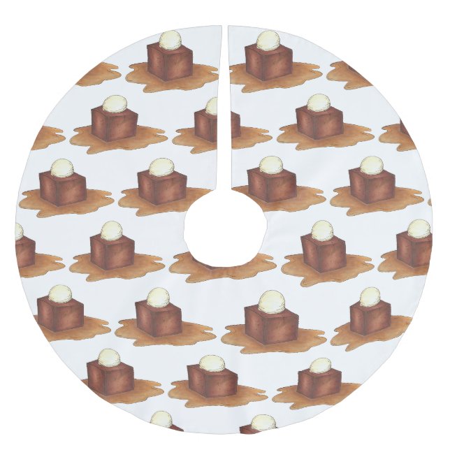 Sticky Toffee Pudding UK British Food Dessert Polyester Weihnachtsbaumdecke (Vorderseite)
