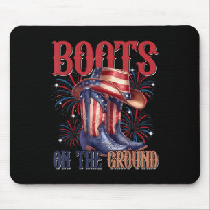 Stiefel am Boden 4. Juli Western-Flagge Cowgi Mousepad