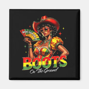 Stiefel Am Boden Afro Schwarze Frau Afrikanisch Sc Magnet