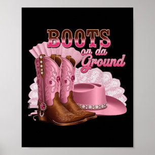 Stiefel am Boden, Boot Cowgirl Pink Western Cou Poster