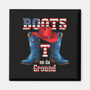 Stiefel am Boden Cowboy Rote Mütze 4. Juli Magnet