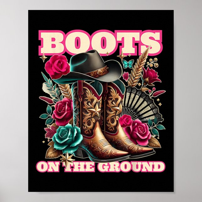 Stiefel am Boden, Cowgirl Linedance, Boot Cowbo Poster (Vorne)