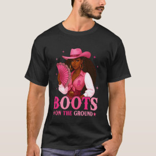Stiefel Am Boden Pinke Cowgirl Brustkrebs Wes T-Shirt