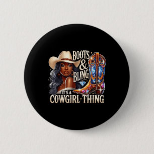 Stiefel & Amp; die Blindheit der schwarzen Cowgir Button