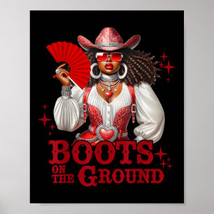 Stiefel auf dem Boden Boot Cowboy Western Cowgirl  Poster
