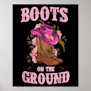 Stiefel auf dem Boden Boot Cowboy Western Cowgirl Poster