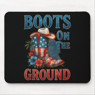 Stiefel auf dem Boden Cowgirl 4. Juli alle amerika Mousepad