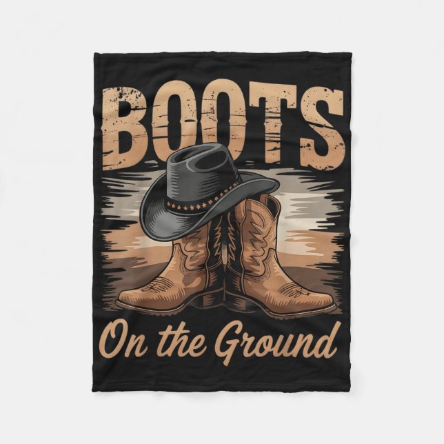 Stiefel auf dem Boden Cowgirl Line Tanz Frauen Män Fleecedecke (Vorderseite)