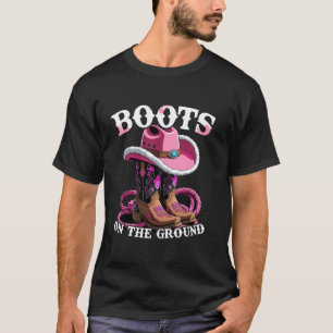 Stiefel Auf Dem Boden Cowgirls Western Pferd Farme T-Shirt