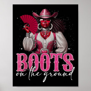 Stiefel auf dem Boden Junetenhaus Schwarzen Cowgir Poster
