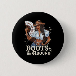 Stiefel auf dem Boden Linedance Black Cowgirl Mela Button