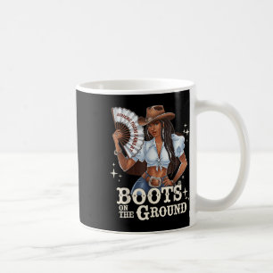Stiefel auf dem Boden Linedance Black Cowgirl Mela Kaffeetasse