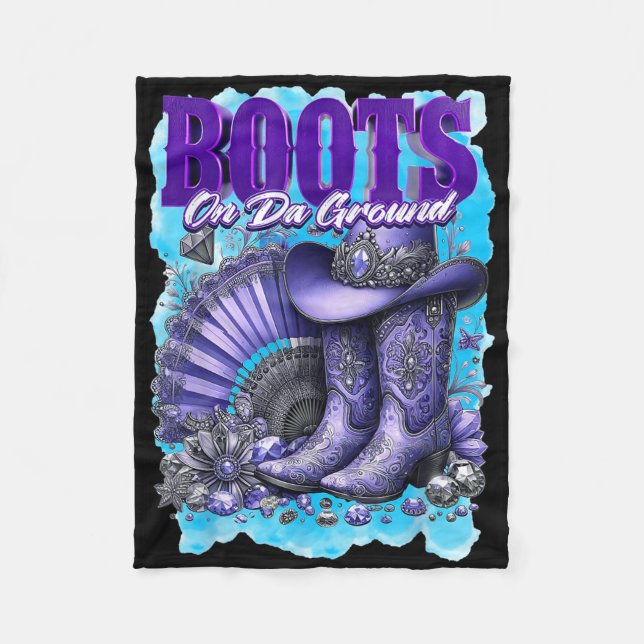 Stiefel auf dem Boden lustige Cowgirl Stiefel Blin Fleecedecke (Vorderseite)