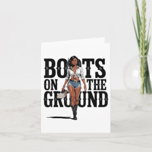 Stiefel auf dem Boden schwarze Cowgirl Melanin Fra Karte