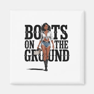 Stiefel auf dem Boden schwarze Cowgirl Melanin Fra Magnet