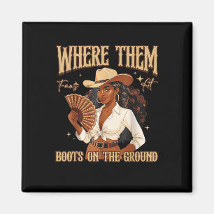 Stiefel Auf Dem Boden Stiefel Cowboy Western Cowgi Magnet