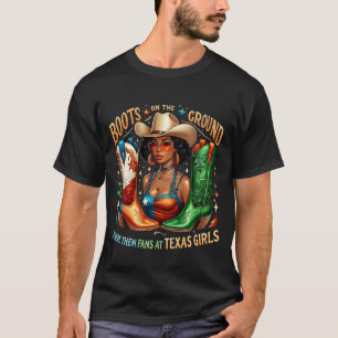 Stiefel auf dem Boden Texas Mädchen Western Cowgir T-Shirt