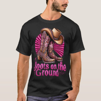 Stiefel Auf Dem Boden Western-Fans Line Dance Frau T-Shirt