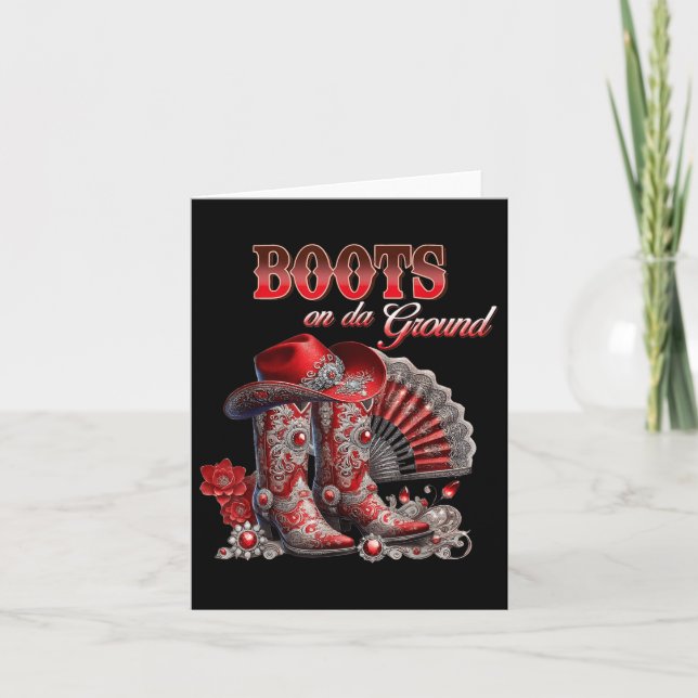 Stiefel auf dem Bodner Cowboy Western Cowgirl Ich Karte (Vorderseite)