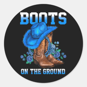 Stiefel auf dem Land Western Cowboy Cowgirl Runder Aufkleber