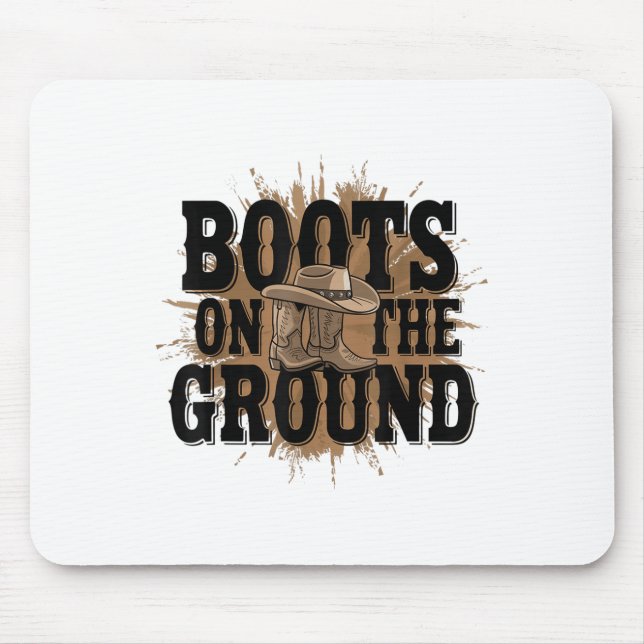 Stiefel auf dem Western Cowboy Rodeo Land Mousepad (Vorne)