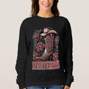 Stiefel auf dem Western Cowgirl Country Cowboy Sweatshirt