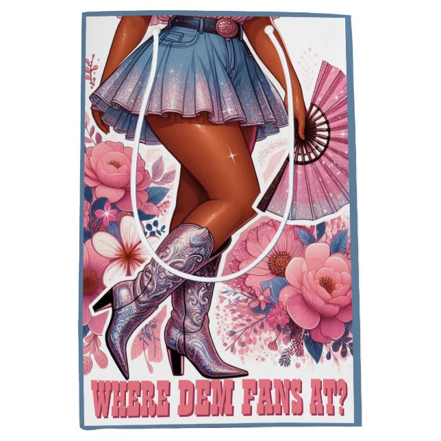 Stiefel auf dem Western Glam Cowgirl Mittlere Geschenktüte (Vorderseite)
