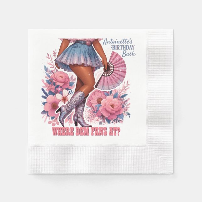 Stiefel auf dem Western Glam Cowgirl Serviette (Vorderseite)